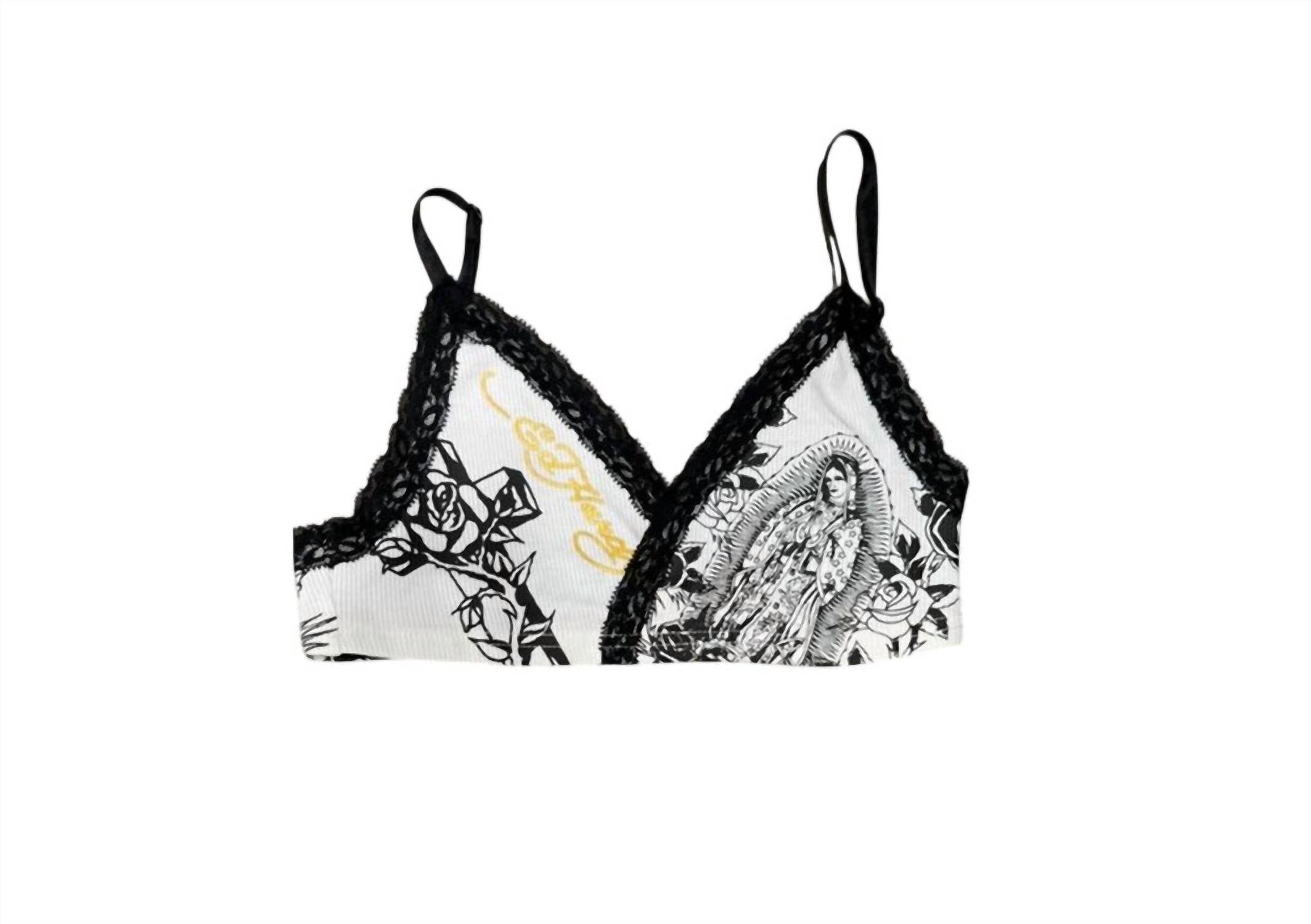Ed Hardy Women's Mary Bralette Top in white - women's intimate