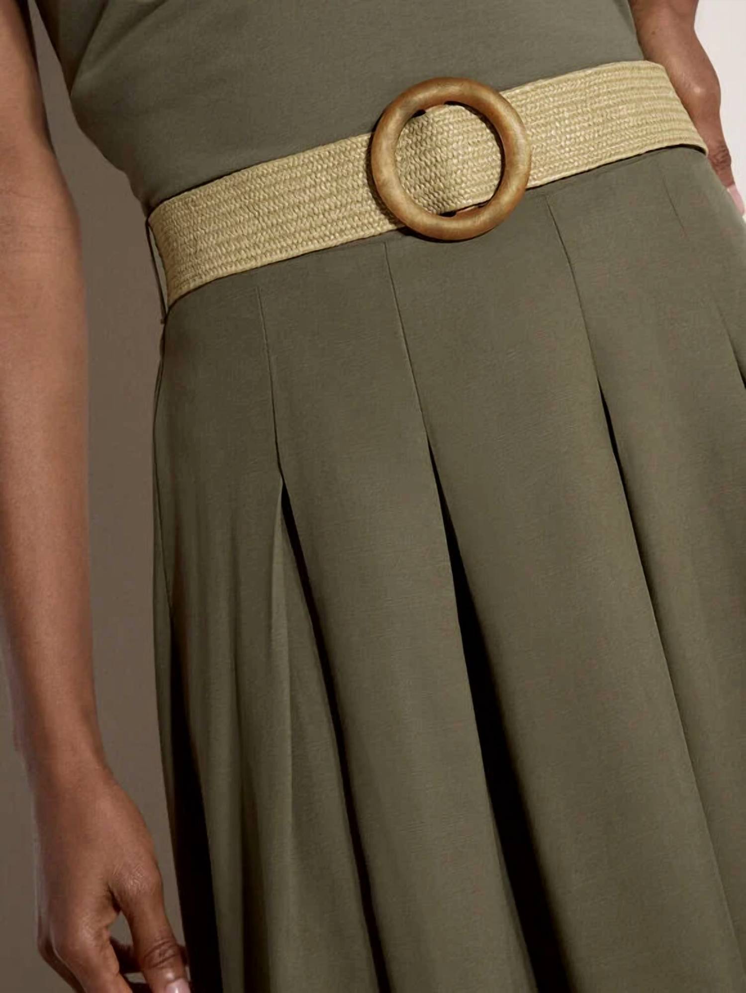 Apricot - Boho Belted Midi Skirt