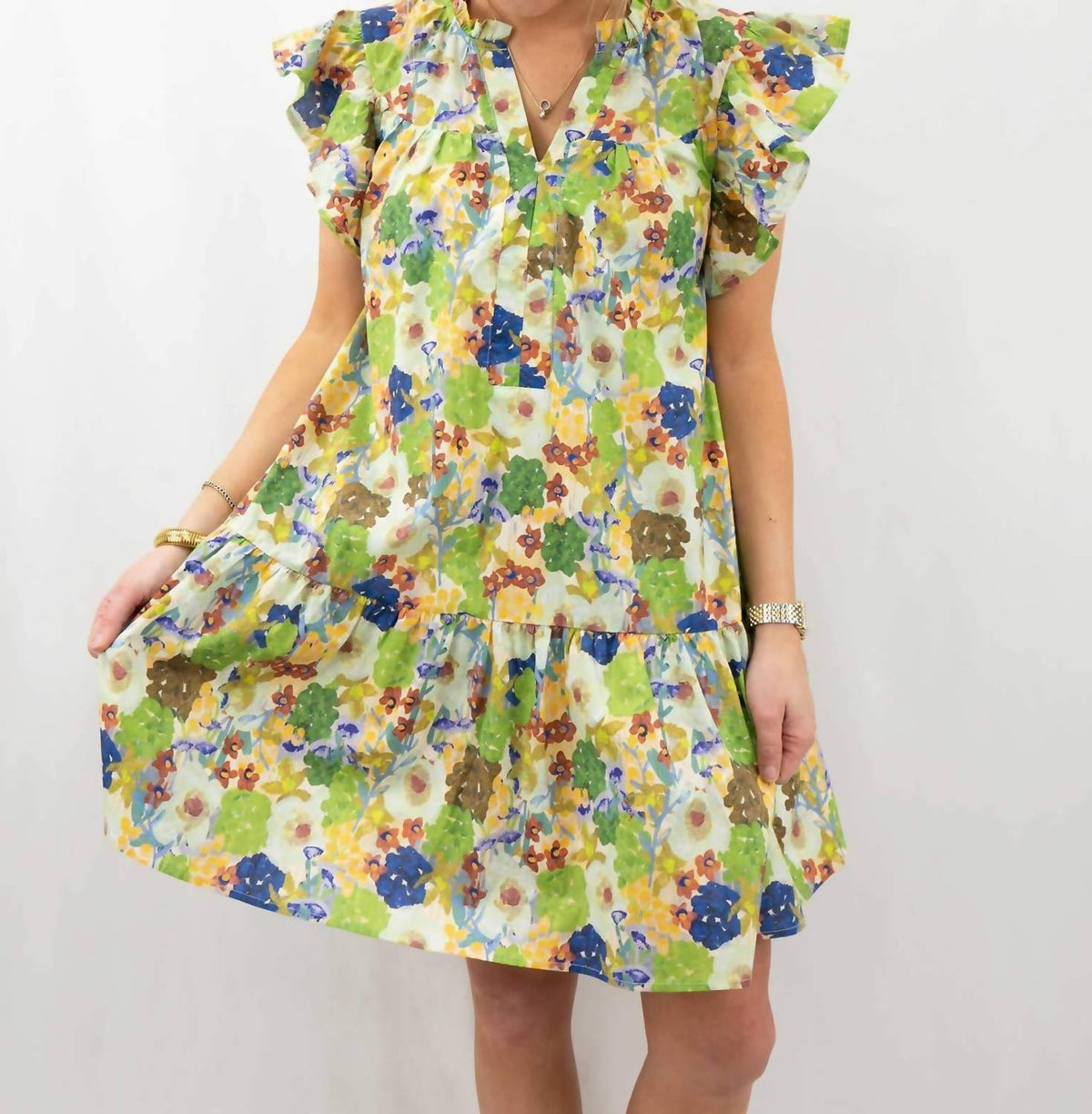 Entro - Floral Ruffle Sleeve Dress