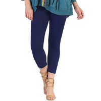 Jess & Jane Mineral Washed Cotton Legging Capri Pants in jet denim - women's pants