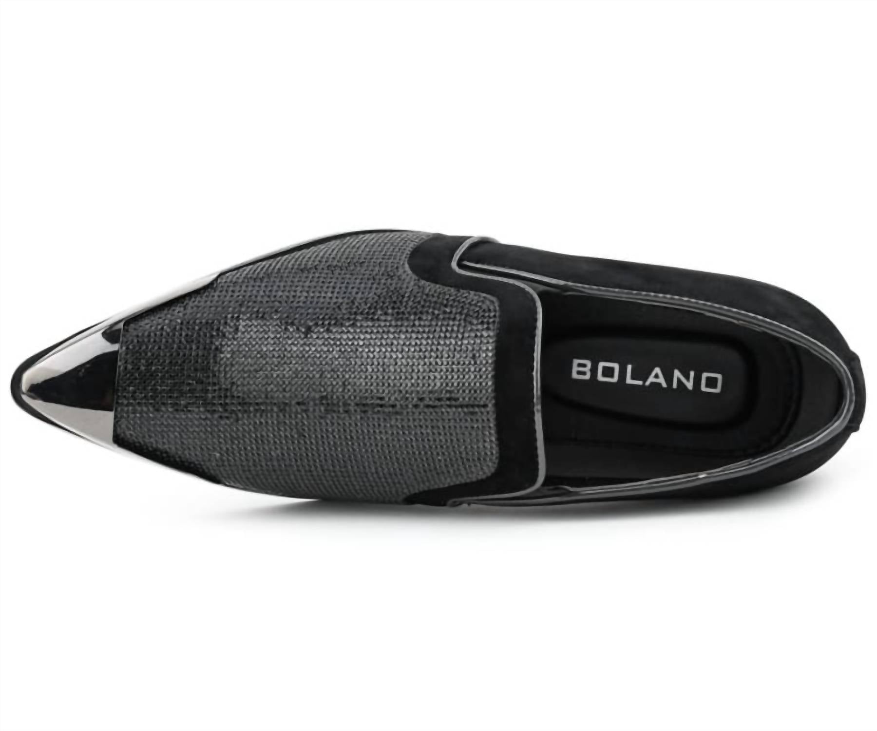 Bolano Men's Dezzy Rhinestone Dress Shoes in black - men's loafer - detail view