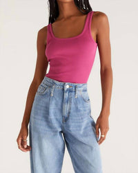 Z Supply Women's Audrey Rib Tank Top in plum - women's tank top