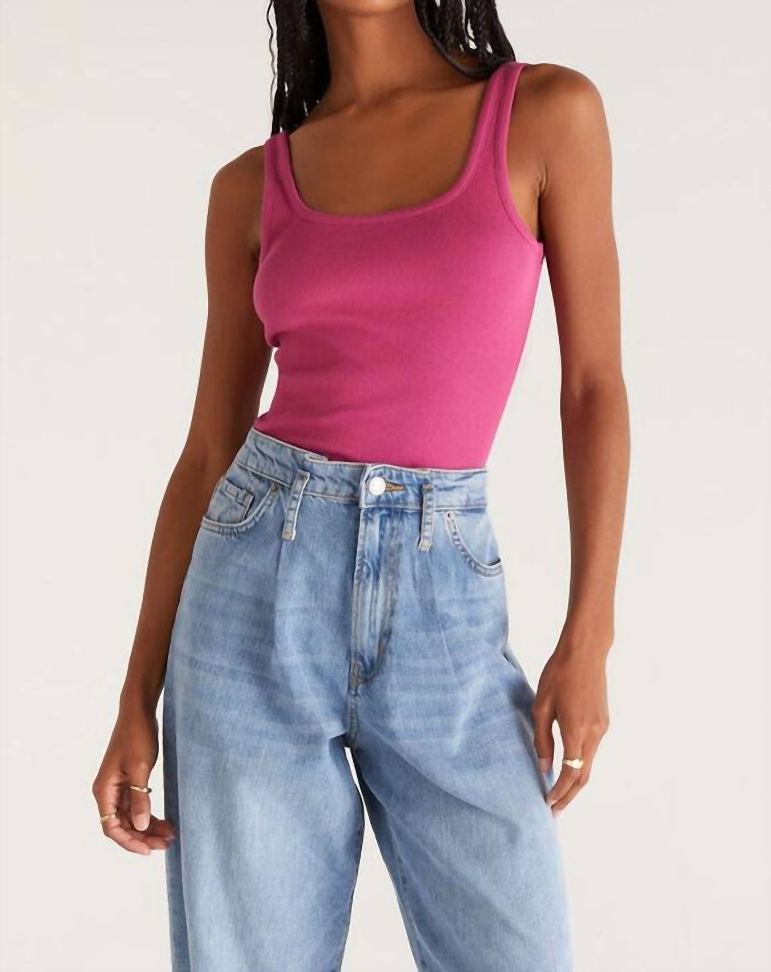 Z Supply Women's Audrey Rib Tank Top in plum - women's tank top