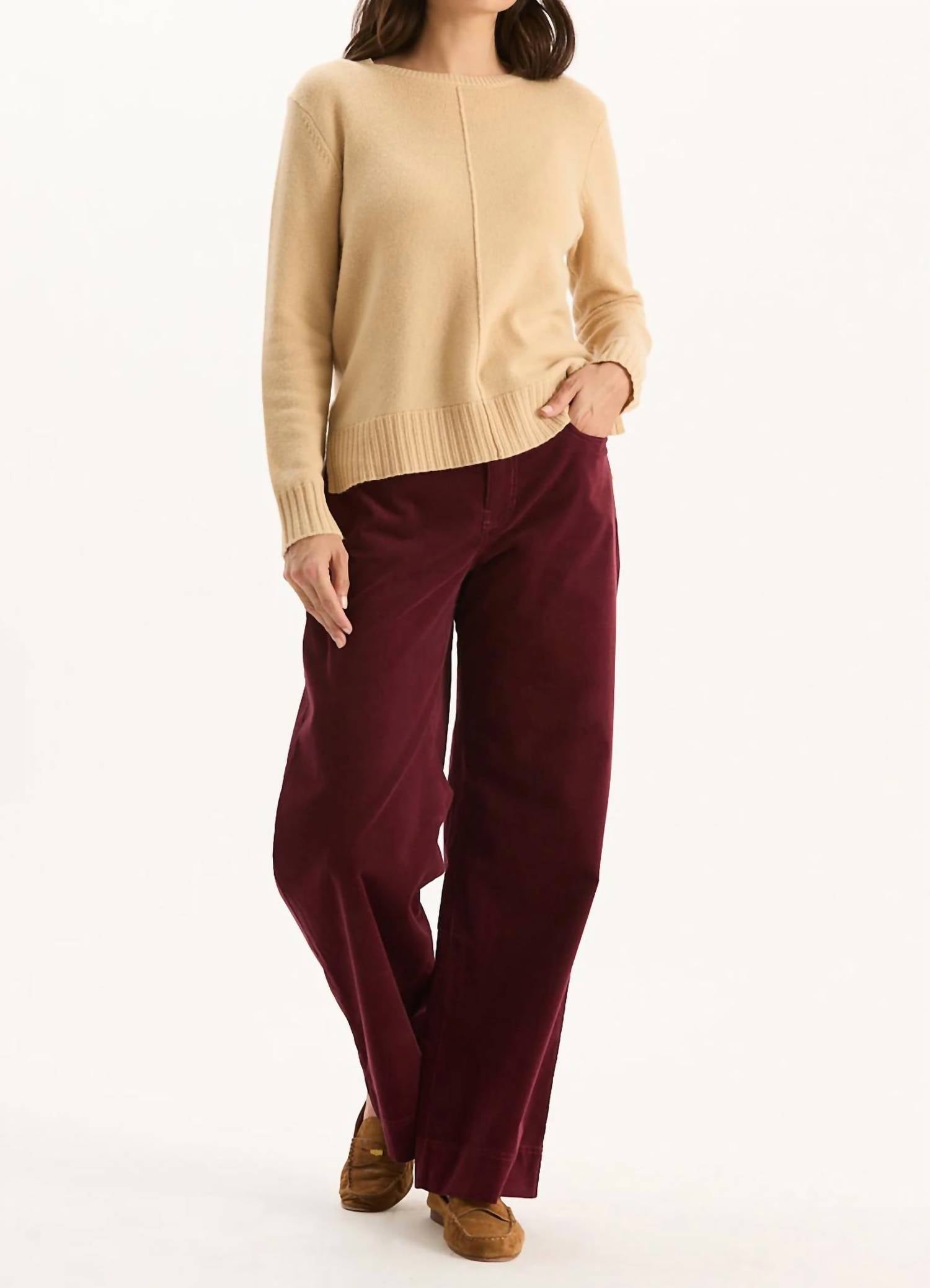 Tyler Boe Scottie Corduroy Flare Leg Pants in tawny port - women's pants