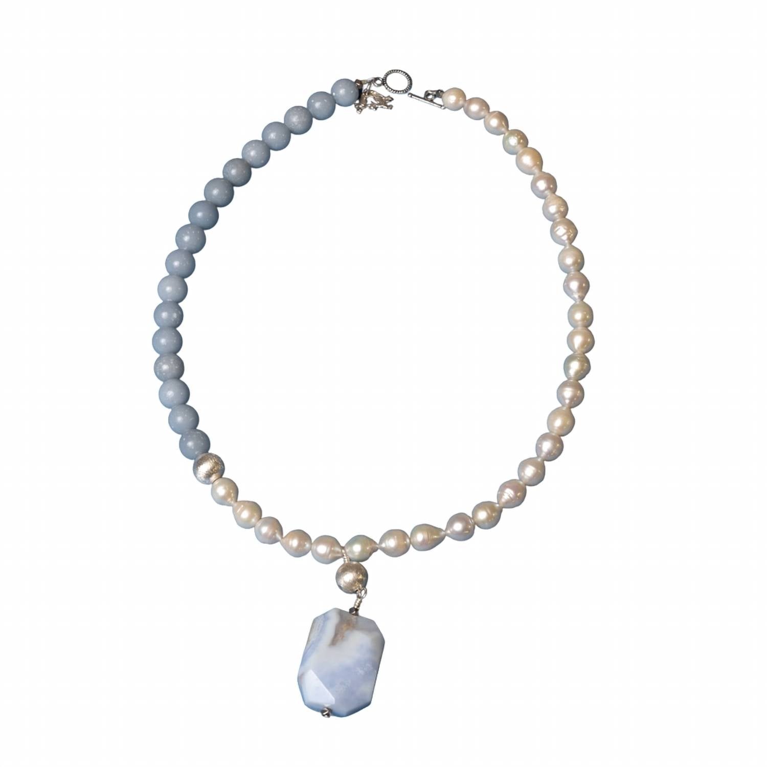 Ali & Bird Jewelry - Jade/pearl Agate Necklace