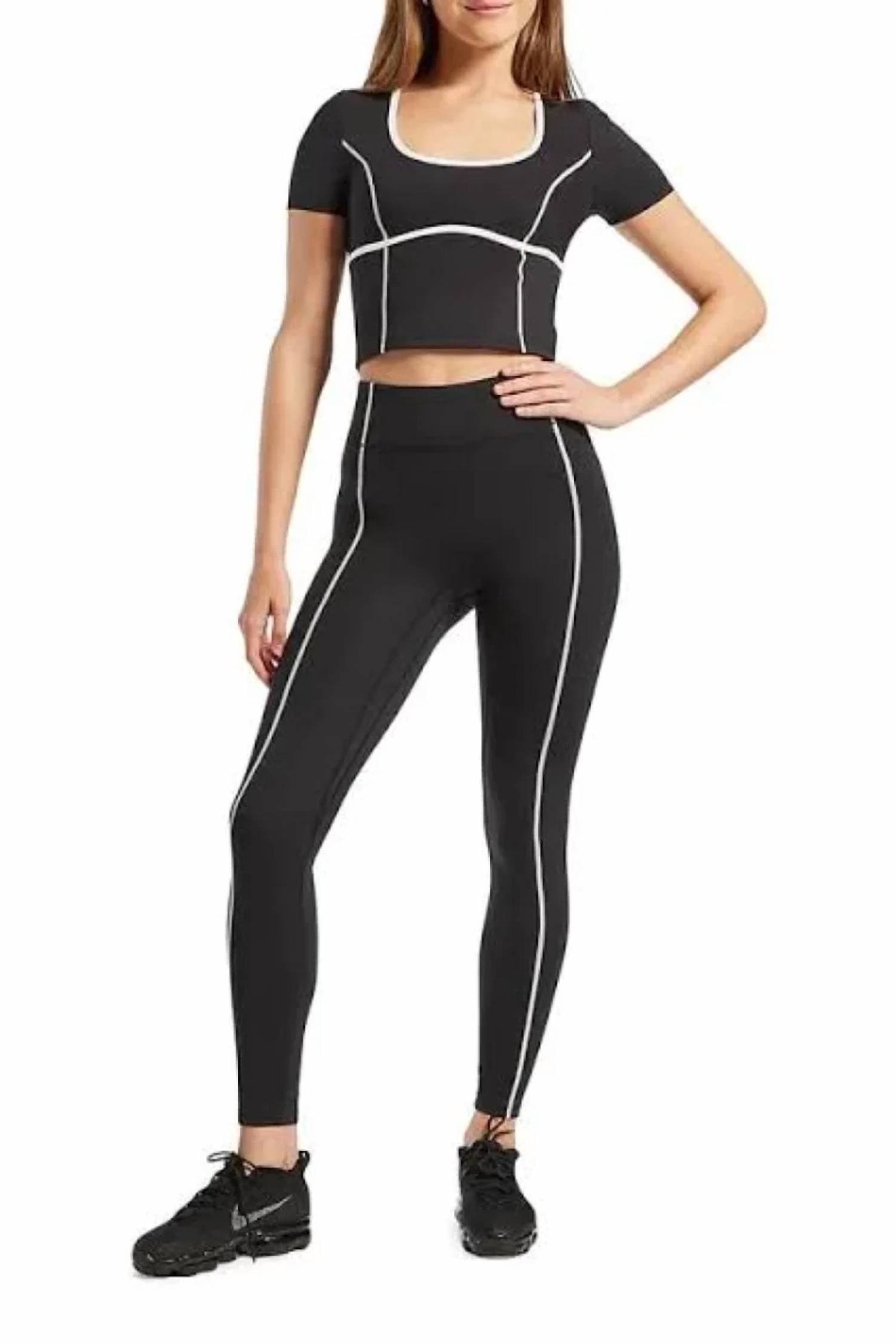 Bandier - Center Stage Contrast Seam Leggings