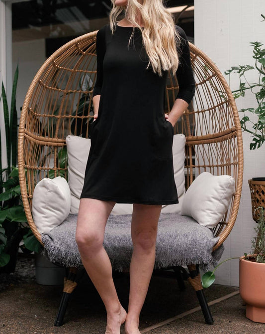 Yala - Rita Boatneck A-line Bamboo Dress With Pockets