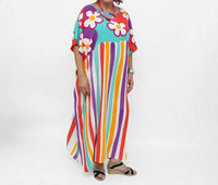 Sylca Designs - All the Flowers Bright Colored Kaftan Dress