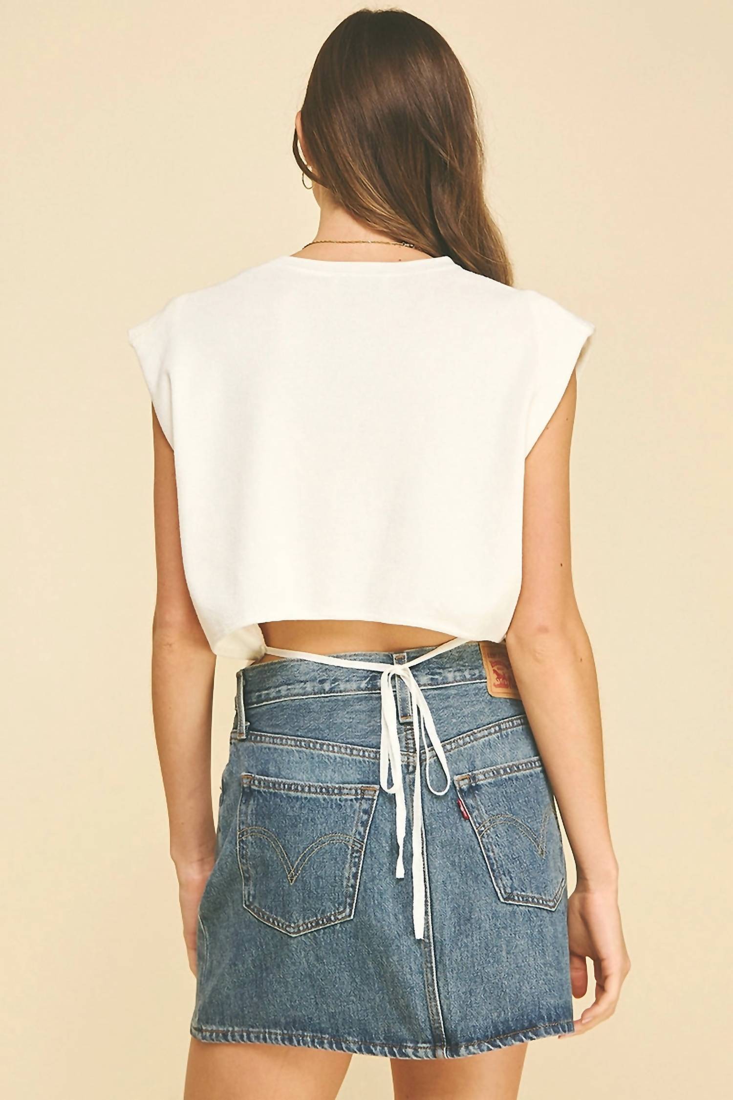Pinch - Cap Sleeve Sweater with Tie Detail