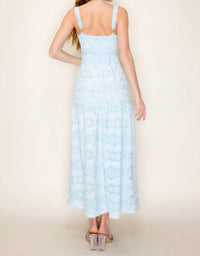B.Right - Floral Crochet Lace Print Midi Dress
