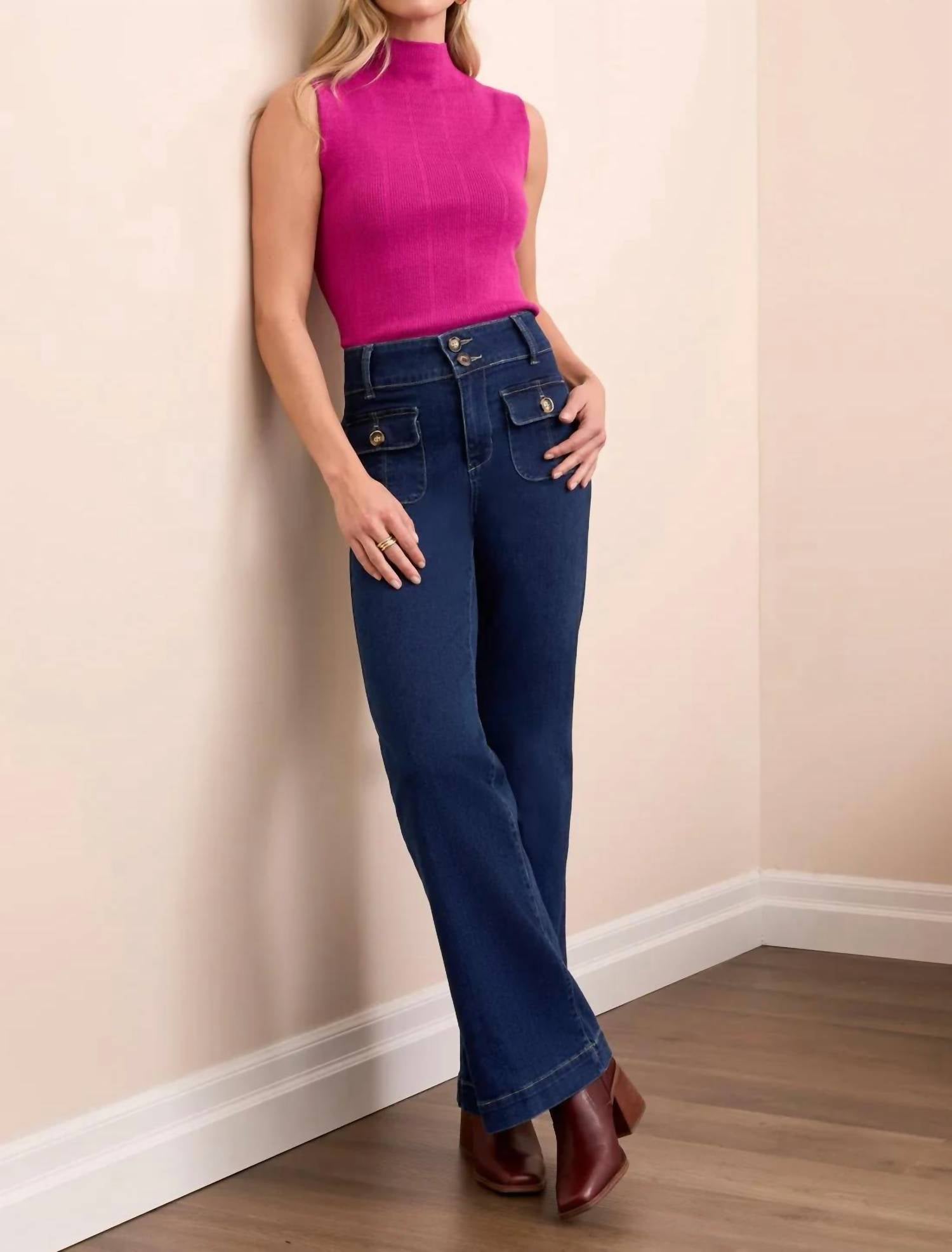 Tribal - Brooke Comfort Stretch High Rise Palazzo Trousers