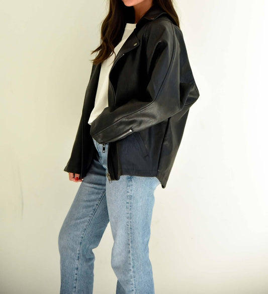 Beige Botany - Oversized Leather Jacket