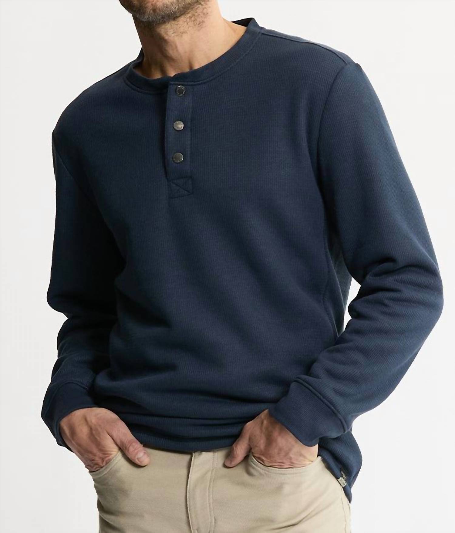 Jachs New York - Sherpa Bonded Waffle Long Sleeve Henley