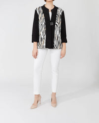 Frank Lyman - Zebra Print 3/4 Sleeves Jacket