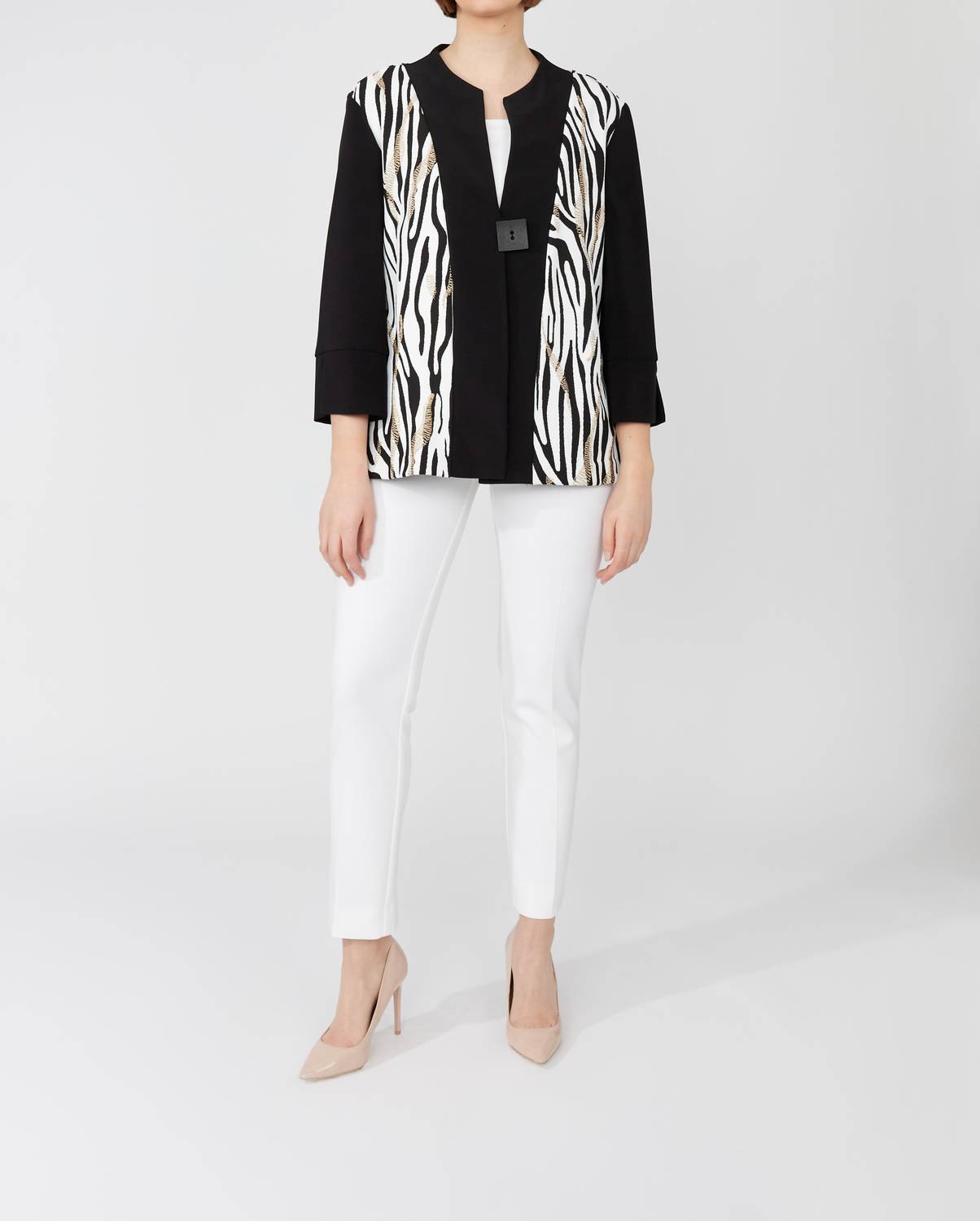 Frank Lyman - Zebra Print 3/4 Sleeves Jacket