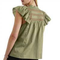 Rails Women's Louella Top in canteen - women's blouse - detail view