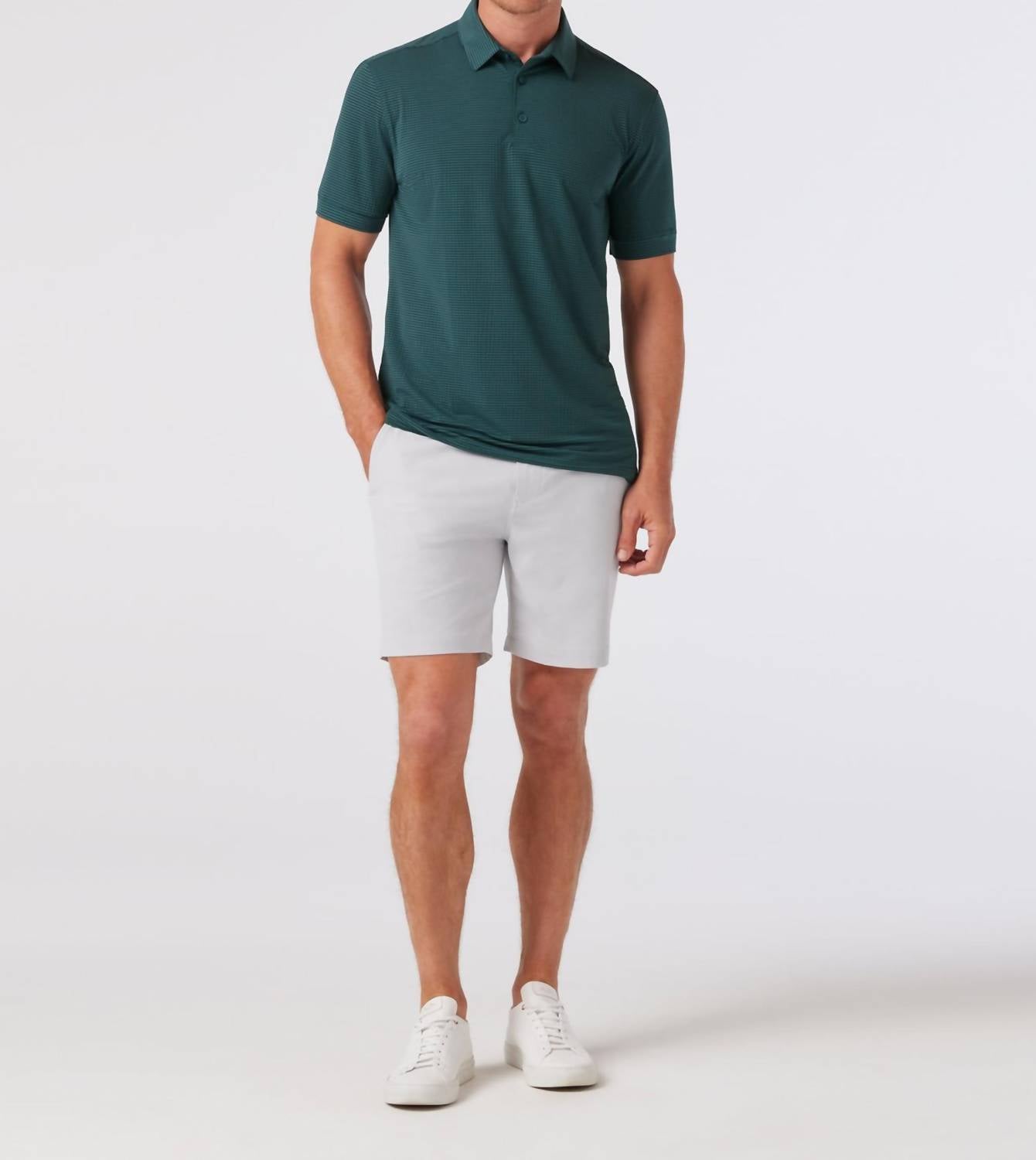 Mizzen + Main Copa Short Sleeve Polo Top in balsam - men's shirt