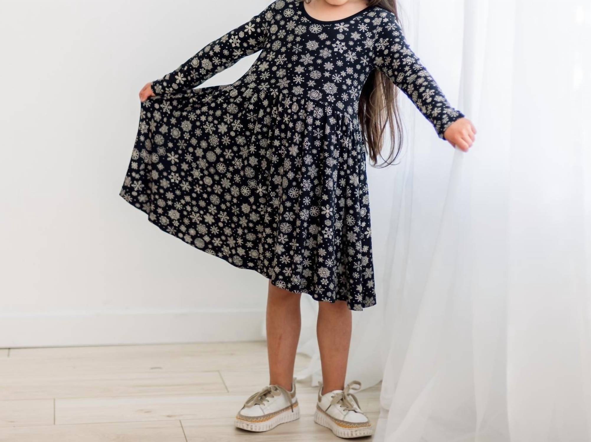 Kickee - Kid's Long Sleeve Twirl Dress With Pockets