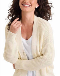TOMMY BAHAMA Zoe Shaker Stitch Cardigan in bleached sand - women's sweater - alternate view