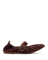 Dolce Vita Women's Caely Buckle Ballet Flats in mulberry suede - women's flats - alternate view