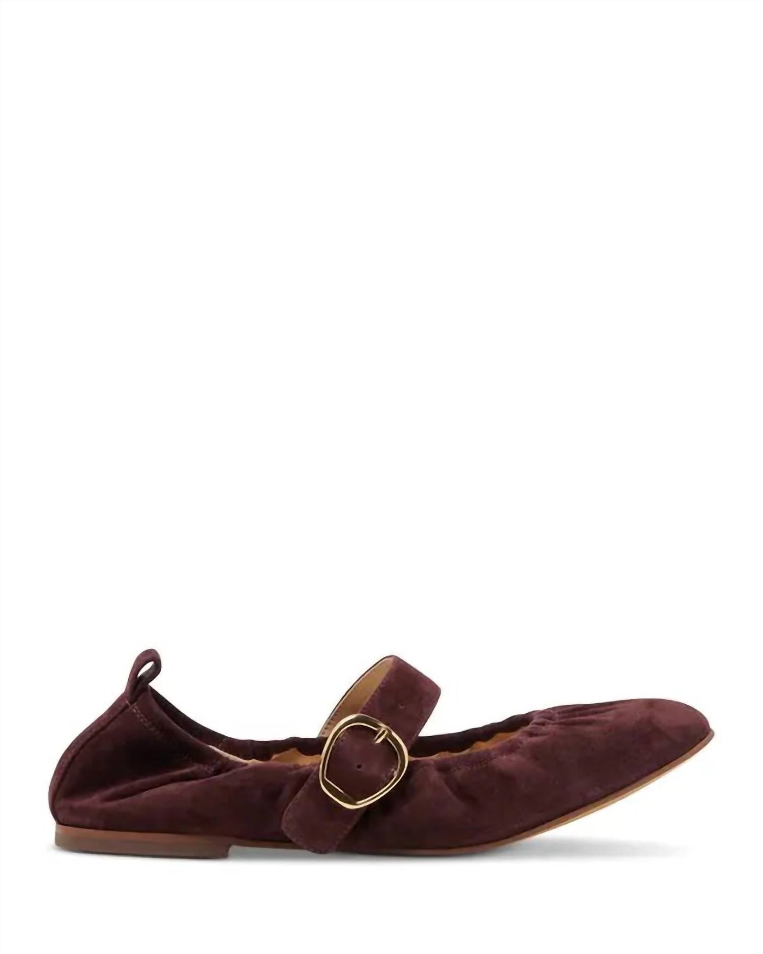 Dolce Vita Women's Caely Buckle Ballet Flats in mulberry suede - women's flats - alternate view