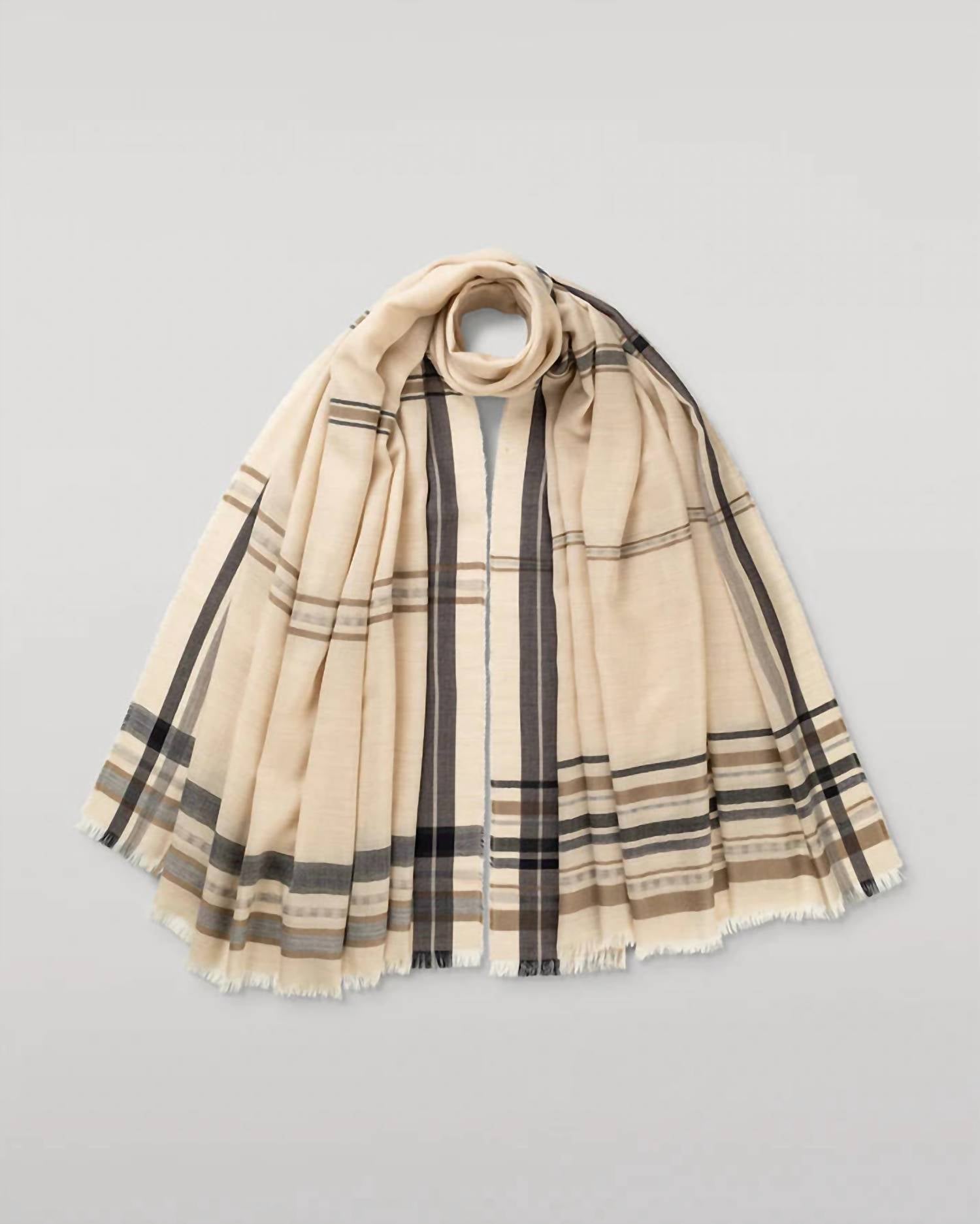 Johnstons of Elgin Unisex Helmina Scarf in natural - women's scarf