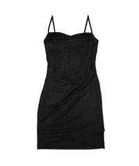 8apart Junior Women's Nichole Glitter Stretch Mini Dress in black - women's dress