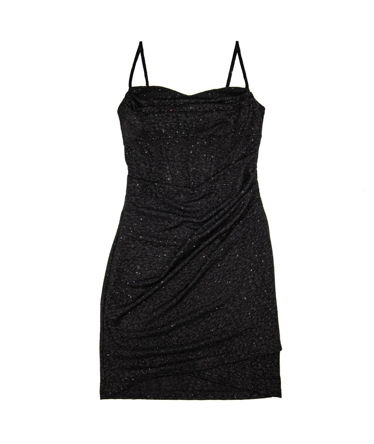 8apart Junior Women's Nichole Glitter Stretch Mini Dress in black - women's dress