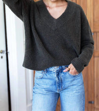 Emerson Fry - Boxy Boucle V-neck Sweater