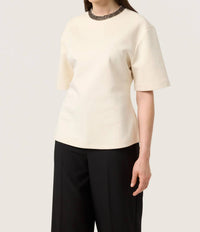 Soaked In Luxury - Magana Glitter Short Sleeves Blouse