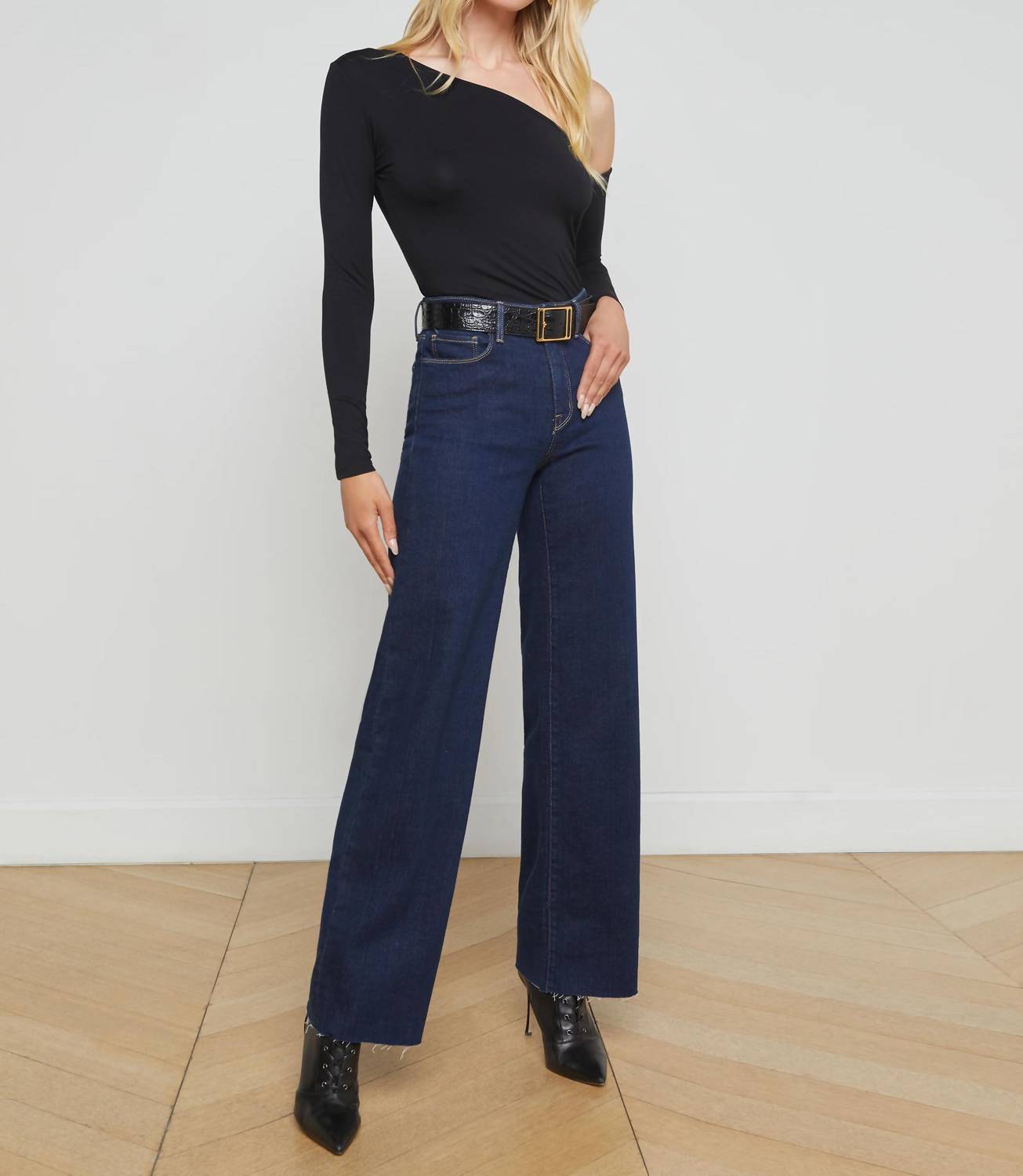 L'Agence Scottie High Rise Wide Leg Jean in koval - women's jeans - view 4