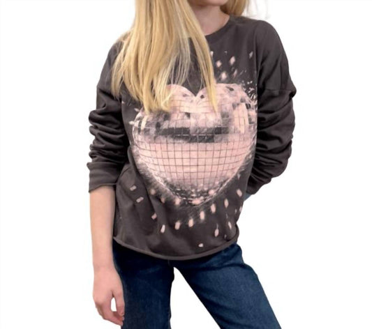 Tiny Whales - Girls Heart Disco Ball Long Sleeve Tee