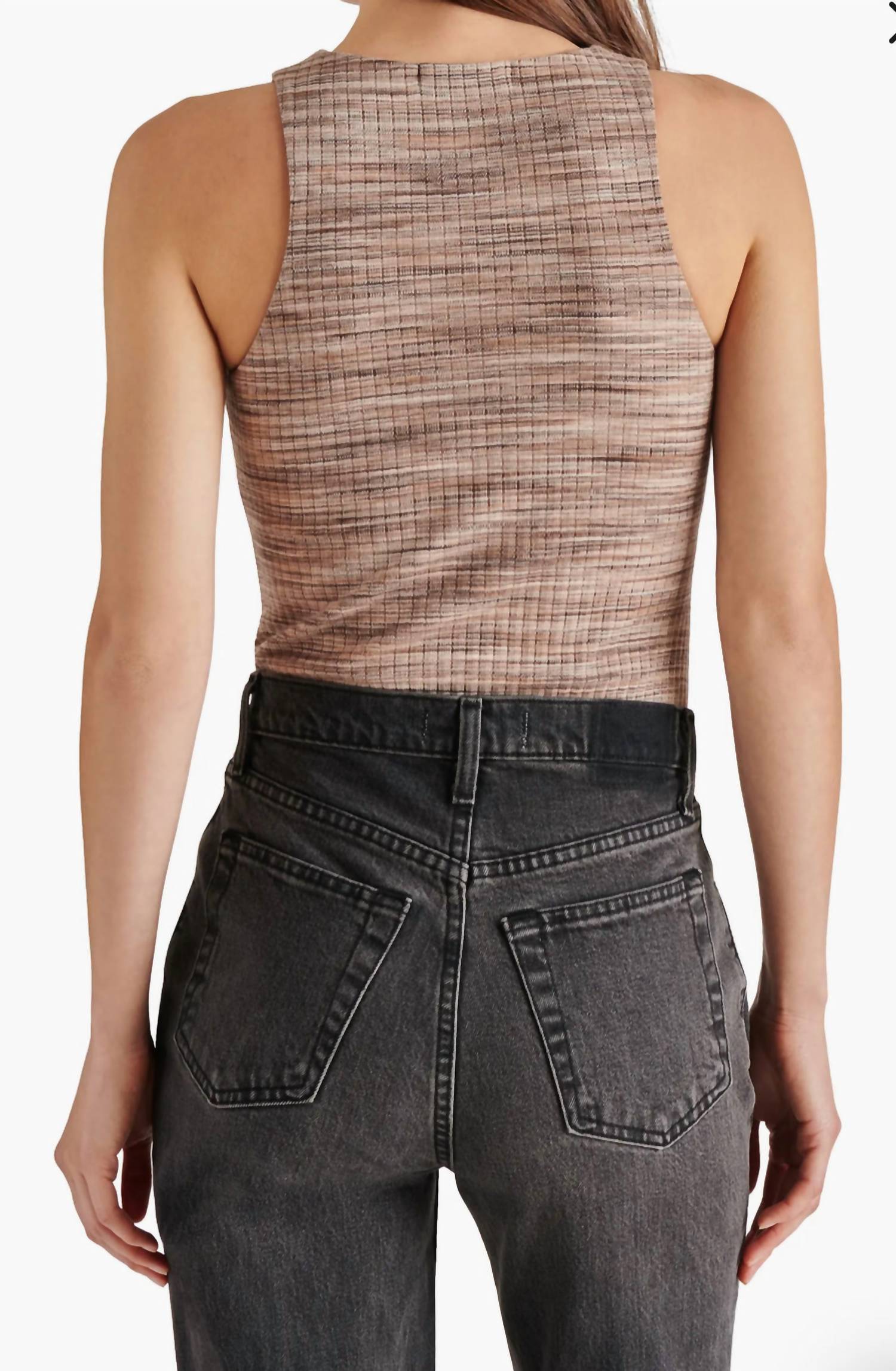 STEVE MADDEN Rib Sleeveless Bodysuit - women's shirt - alternate view