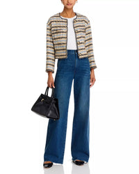 Veronica Beard Sumira Jacket in blue ivory - women's jacket - alternate view