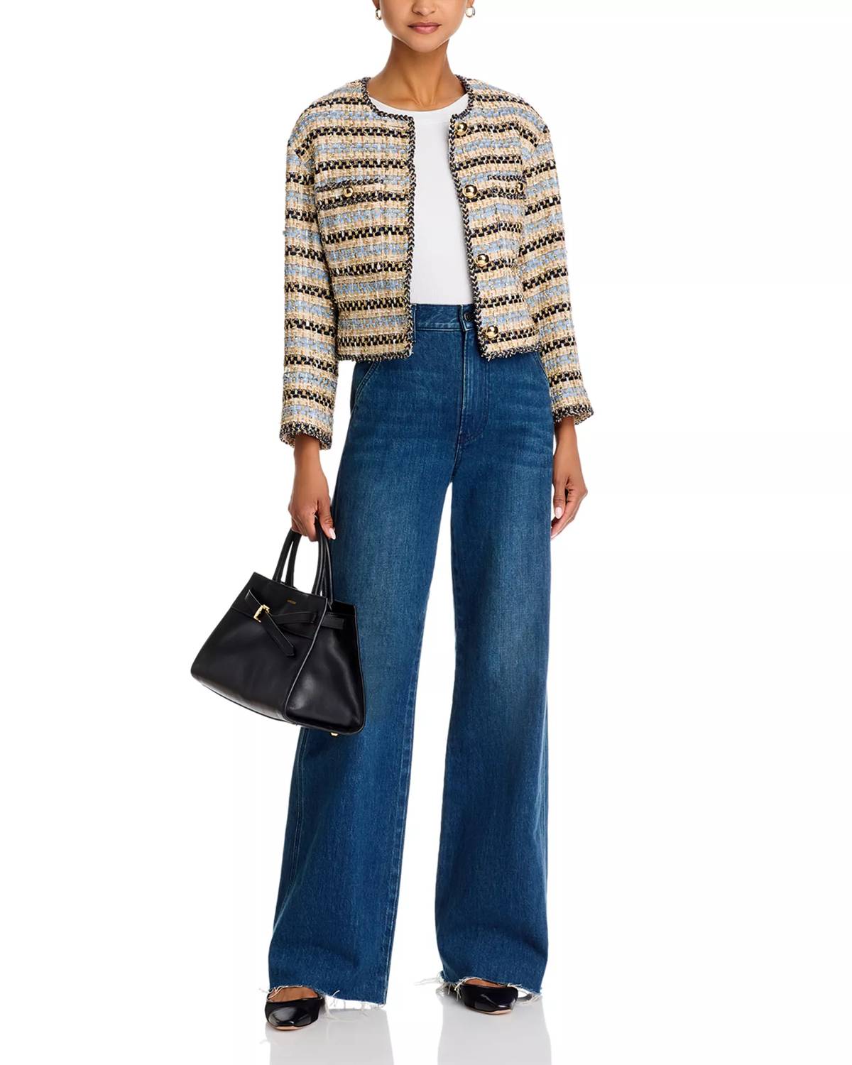 Veronica Beard Sumira Jacket in blue ivory - women's jacket - alternate view