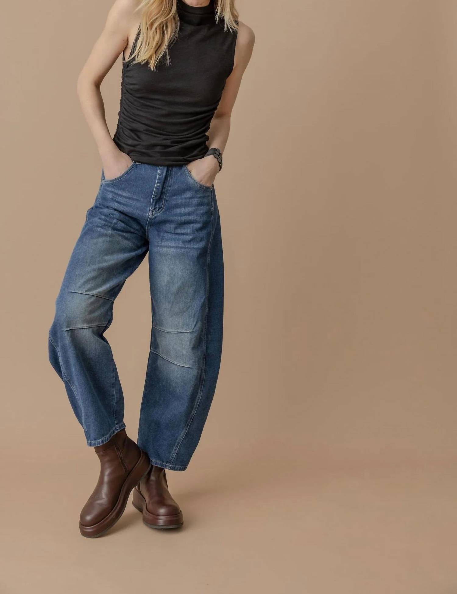 Lilla P - Shirred Mock Neck Tank Top