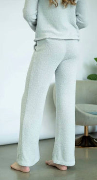 bobi Wide Leg Pant with Small Waistband in grey - women's pants - detail view