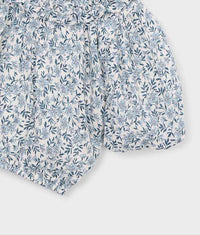 Mayoral Printed Floral Crop Top in sky blue - kids' blouse - view 4