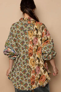 POL Shirt Jacket in floral - women's shirt - alternate view