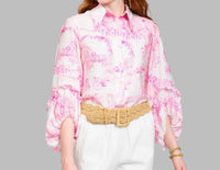 Aggel Knitwear - The Pretty Provence Puff Sleeve Top