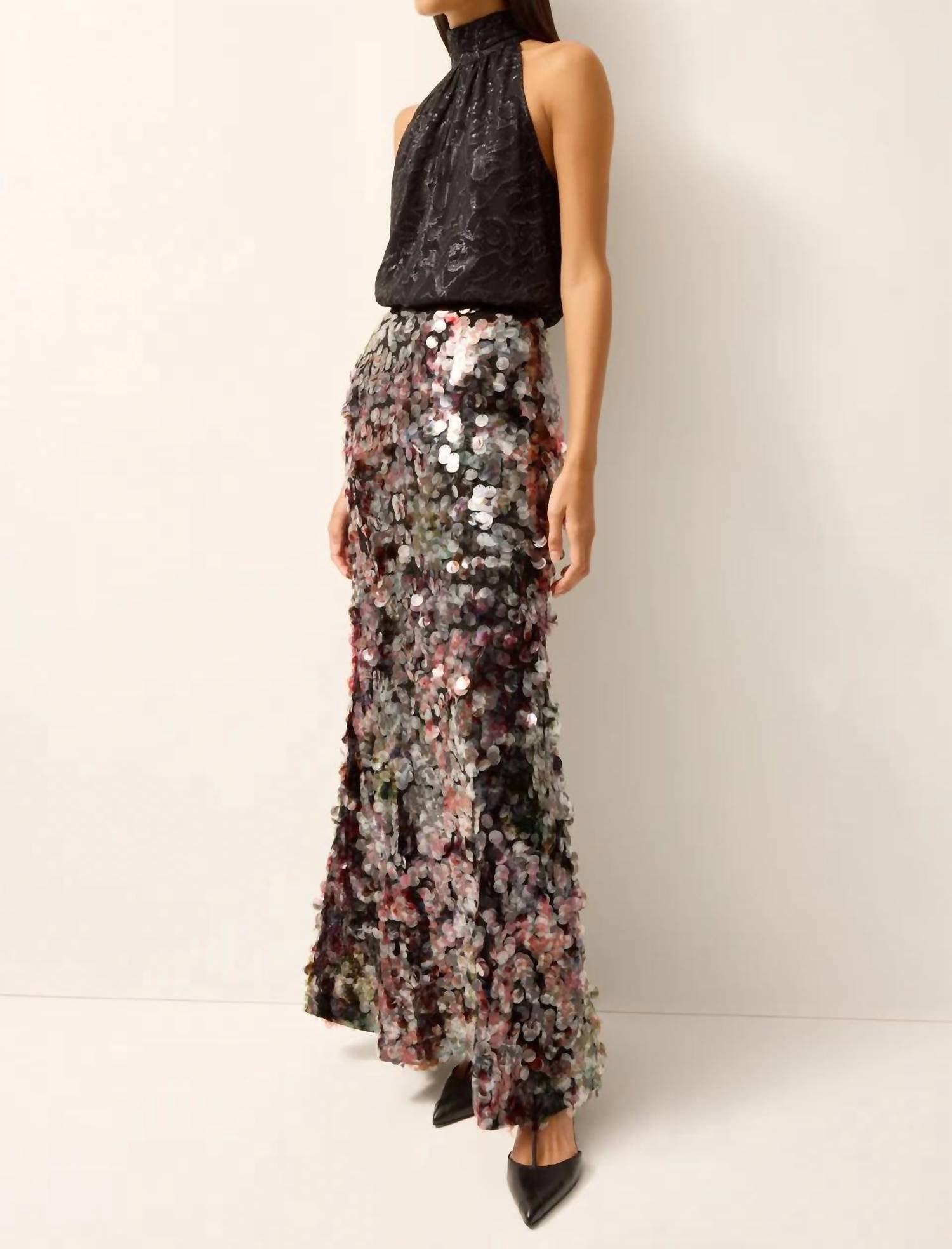 Marie Oliver Odessa Skirt in euphoria sequin - women's skirt - alternate view