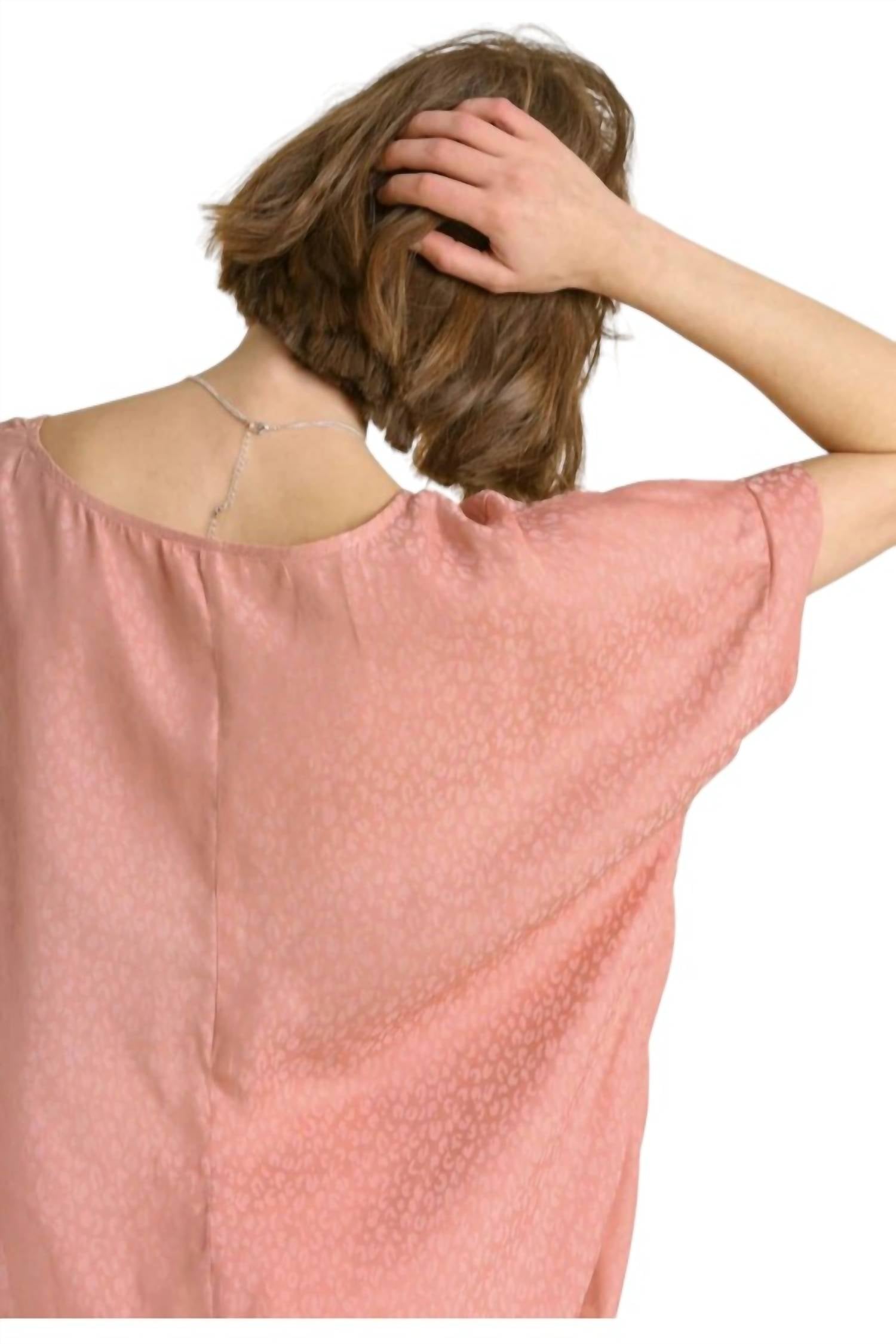 Umgee - Animal Jacquard Dolman Sleeve Top
