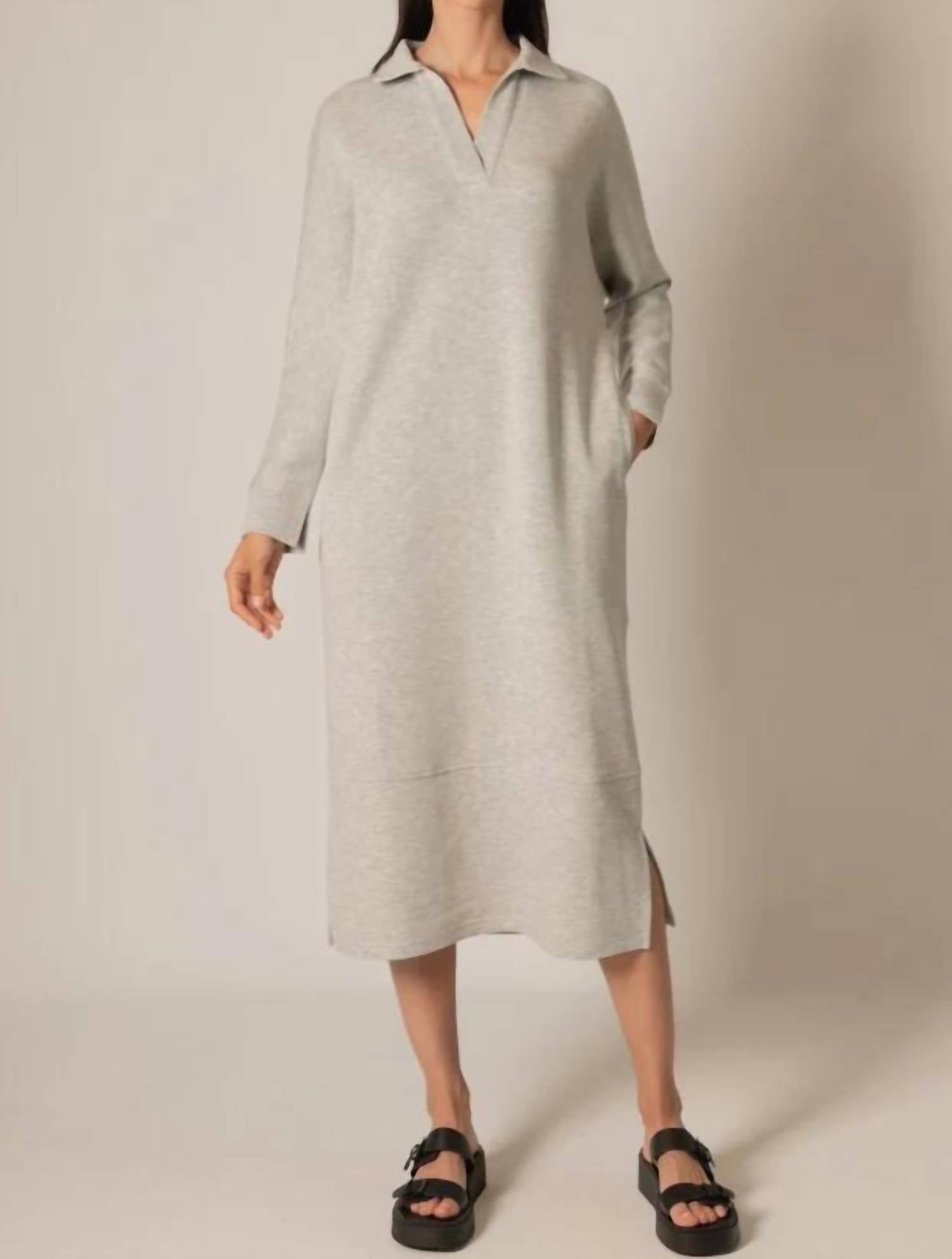 P.Cill - Women's Modal Collar Midi Dress