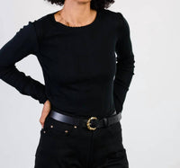 Able - Harper Pointelle Knit Top