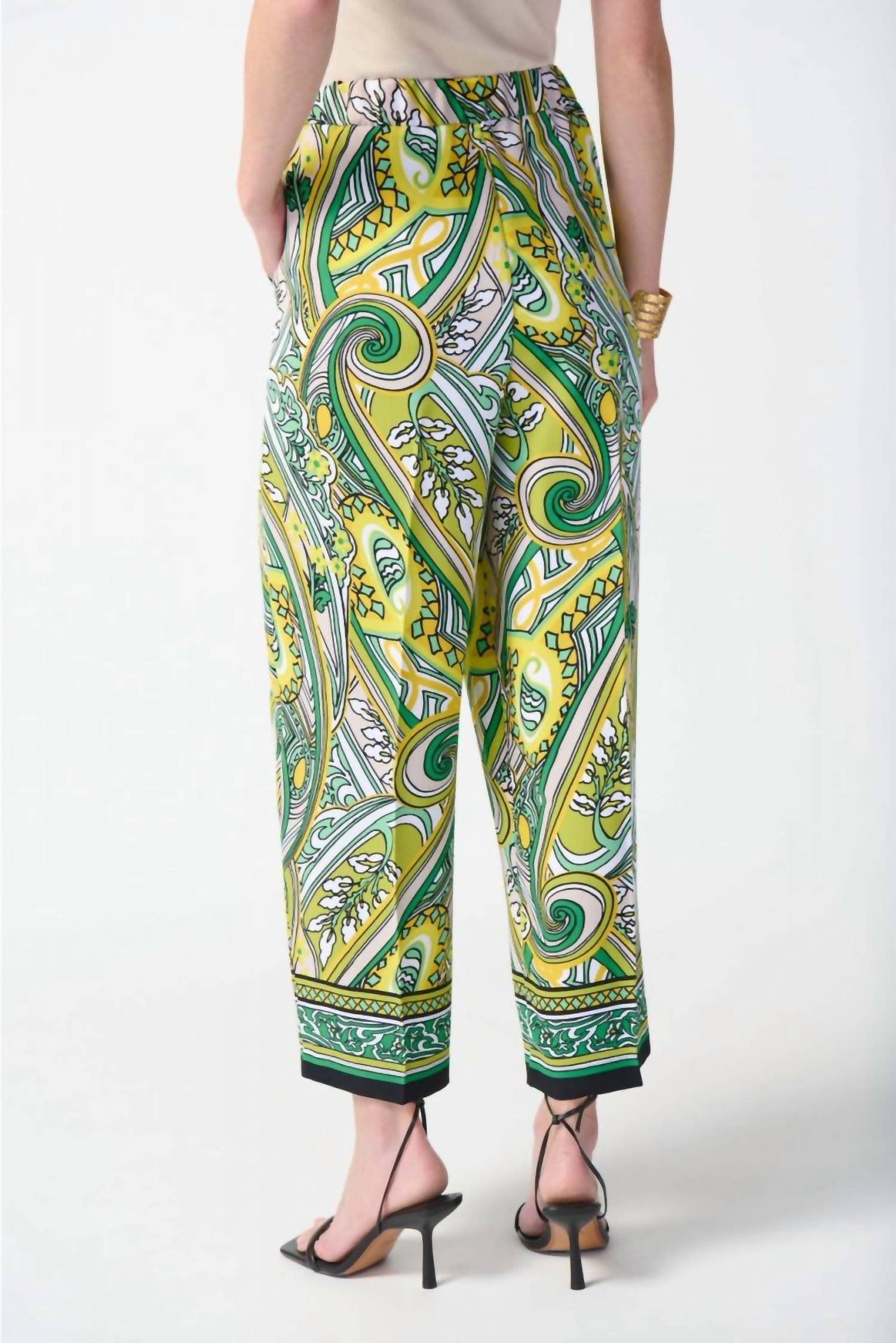 Joseph Ribkoff - Paisley Print Pull On Cropped Pant