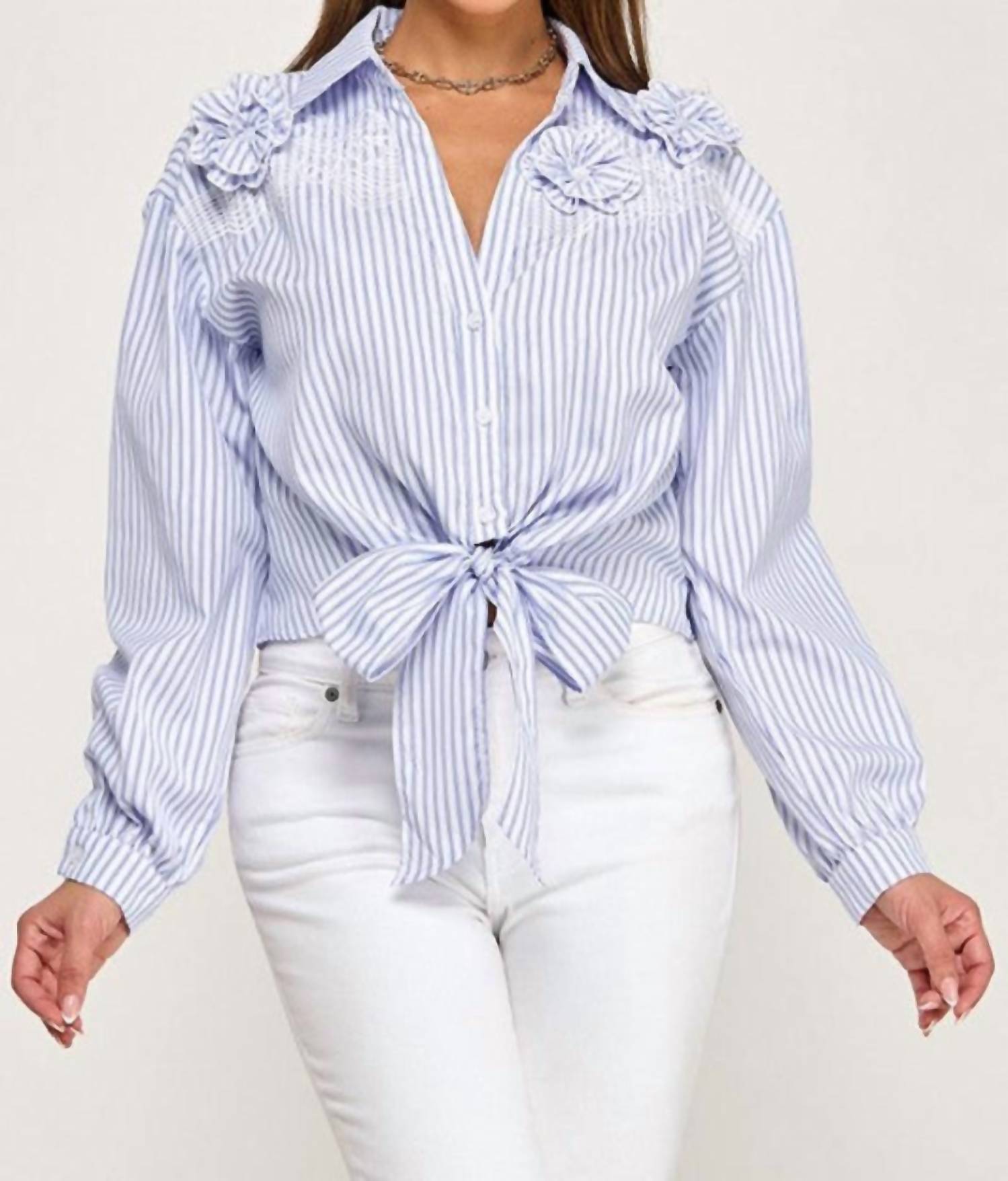 Milk & Honey - Migdalia Lace And Flower Detailed Blouse