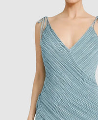 Daphne Valente - X-front Pleated Mini Dress