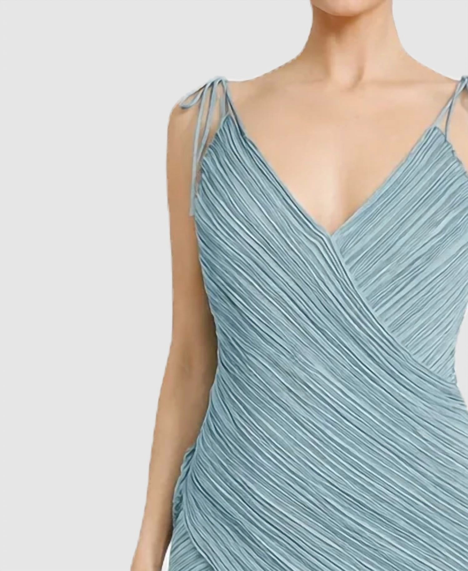 Daphne Valente - X-front Pleated Mini Dress