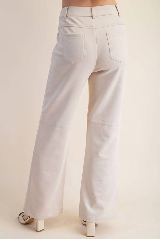 Glam - Claire Straight-leg Suede Pants