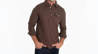 Criquet Long Sleeve Players Shirt in espresso martini - men's long sleeve top - view 5